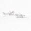 Fashion 925 Sterling Silver Flower Star Ear Pins Earring