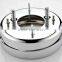 shampoo sink tilt mechanism with chromed shell