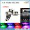 New Product RGB T10 W5W 6SMD 5050 Canbus LED Car Tail Light Reading Dome Led Light Lamp Bulb