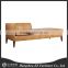 Classical style solid wood three seater sofa, leather sofa