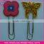 3D soft PVC butterfly shaped paper clip bookmark