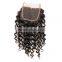 7A Cheap Curly Lace Closure Bleached Knots Brazilian Virgin Deep Curly Human Hair Closure Free Middle 3 Part,Lace Front Closure