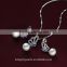 perfect round 7.5-8mm wedding simple braidal jewelry natural 925 sterling pearl silver set