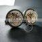 18mm vintage style steam punk watch movement core rhodium,metal gun black fashion cuff links 6600066