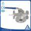 high pressure flange type 3 way ball valve with handwheel