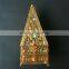 wholesale two colors tower shape beautful incense burner with cryatsl and four angle bottom