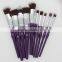 2017 10Pcs gourd shaped makeup brush set Foundation Blending Eyeshadow brushes set Purple calabash shaped handle