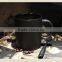 Haonai ceramic Mugs Plain Black Ceramic Coffee Mug with spoon, Black, 11-Ounce