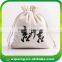 Organic Large Cotton Canvas Drawstring Bag with Logo Printed