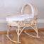 Bisini new arrival nature rattan color new born baby bed, white lace wicker baby crib - BF07-70352