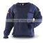 Police Navy Blue Wool Acrylic Secruity sweater with elbow shoulder patches