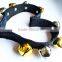 New year trendy silver and gold big bell handmade ribbon bracelet