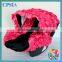 2015 High Quality 3D Rosette Pink Flower &Grey Dots Infant Car Accessory Funny Baby Car Seat Covers Fabric Seat Protector
