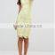 New Sleeveless High Neck Evening Party Dresses Fashion Knee Length Pencil Women Bodycon Lace Mesh Bandage Dress