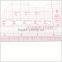 Kearing brand, sanwich line scale ruler, 1/5 red ink transparent ruler #8515