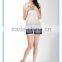 Fashion White New Design Beaded Shoulders Ladies Fancy Sleeveless Tops