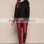 MGOO Brand Sweaters Pullover Model Black Leathertte Sweaters Knit Hi Low Fashion Clothing Urban