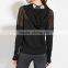 New Arrival Women Sweatshirt Autumn Hoodies Sexy Mesh See Through Hooded Long Sleeve Patchwork Casual Hoodies Tops