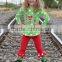 wholesale snowman embroidery kids top and pant sets