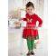 Festival stylish fall christmas deer boutique children clothing suit ruffle sets