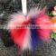 2017 Decoration Accessories Fur Pom Keychain Manufacturers Faux Fox Fur Ball