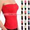 BASIC Layering Stretch PLAIN Strapless TUBE TOP Seamless Sleeveless Tee-7