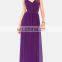 CHEFON Backless purple chiffon maxi dresses long open back CLD0036