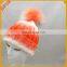 Professional Design Beanie Winter Custom Knitted Hat With Pompom Ball