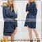 Professional Shirt Dress Two Chest Pockets Dress Point Collar Dress Plus Size Clothing for Women