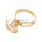 High Quality Bling Zircon Inset Adjustable Gold Diamond Ring Jewelry Wholesale