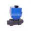 2way DN50 DN32 DN25 UPVC double union thread DC5V DC12V DC24V CR04 normally close motorized PVC plastic ball valve