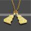 New hot sale two-in-one triangle two halves split men friendship long-lasting stainless steel necklace  pendent