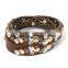 fashion bracelet with rivet and crystal