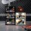Nike acrylic clear shoe box led side open clear magnetic acrylic transparent acrylic shoe box with led lights stackable lid