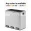 Top Quality 54L Recycling Waste Bin Households Recycling Bin 3 Compartments Stainless Steel Home Recycle Bin