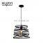 HUAYI High Quality Matte Black Modern Decoration Indoor Living Room Bedroom Hanging LED Pendant Light