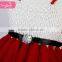 Red color tulle fabric lovely girl christmas dress