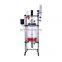 easy operate double layer jacketed glass reactor for chemical laboratory use