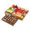 Acacia Wood Charcuterie Platter Serving Meat Cheese Board With Knives