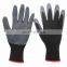 13guage black work gloves latex coated work gloves crinkle latex gloves good quality