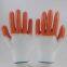White Polyester Thread Knitted PVC Palm and Fingers Coated Water-proof Safety Work Gloves