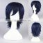 High Quality 35cm Short Straight Shugo Chara Wig Yoru Dark Blue Synthetic Anime Wig Cosplay Costume Hair Wig Party Wig