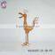 Metal animal handmade of metal bird figurine with glasses for decorating garden