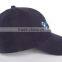customized six panel promotional dark blue cotton baseball hat from china