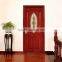 100% solid wood dampproof art glass insert door for bathroom