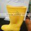 Yellow boots shoes plastic toe cap With pvc upper and rubber sole
