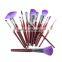 16 PCS Eyeshadow Concealer Blush Make Up Makeup Brush Set with Purple Pouch Bag