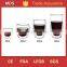 Creative double wall glass cup 8oz with double bottom