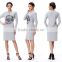 Grey Crew Neck Long Sleeve Rough Blank T-Shirt Dress Made In China