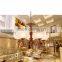 marble Style Classical full Copper luxury decorative lighting Chandelier For High Ceiling 3 heads 623-3H